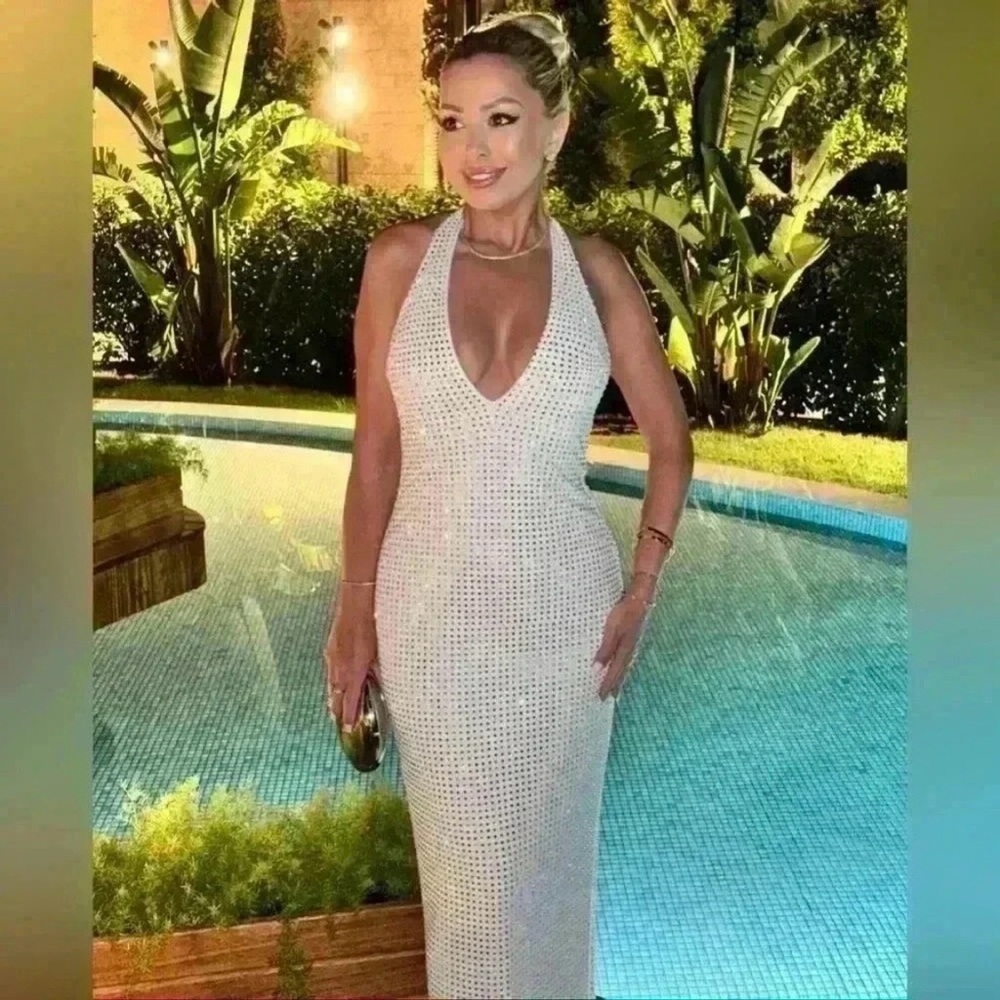 Zara Prom - Monroe Vibes - Quinceañera - White Halter - Disco Mirror Ball Dress